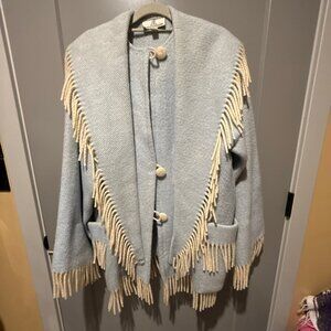Robben Alexander Sweater  Womens Blue Wool With Fringe Small